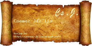 Csemez Júlia névjegykártya